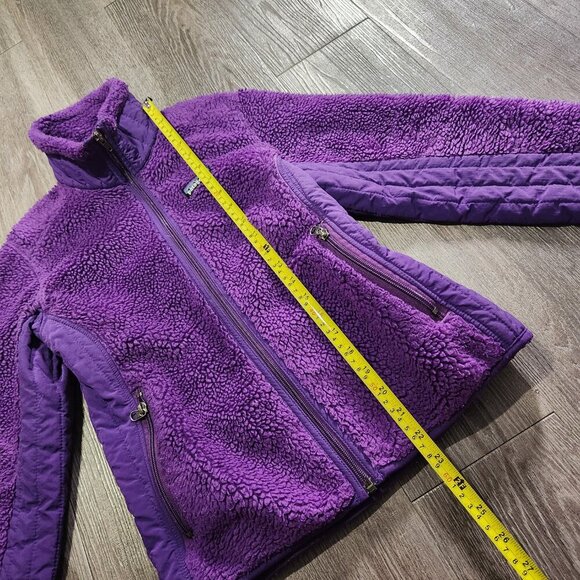 Vintage 90s Patagonia high neck zip-up purple sherpa jacket ✦ size Small ✦ - Picture 13 of 14